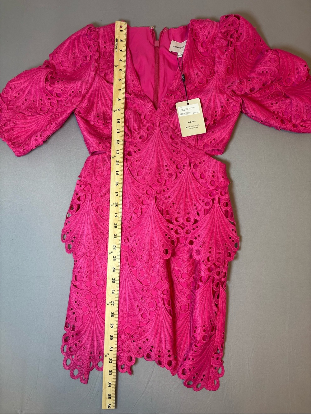 New with tags Elegant Fuchsia Lace Mini Dress by Adalyn Rea - Picture 7 of 9